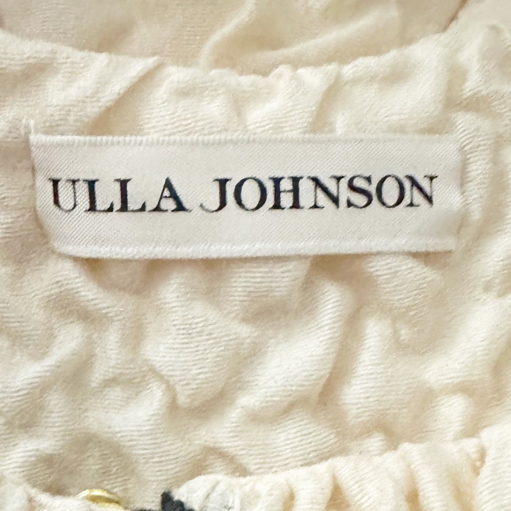Ulla Johnson Babette Cloqué Bow Top Puff Sleeve Peplum Size 4 NWOT - Picture 8 of 16